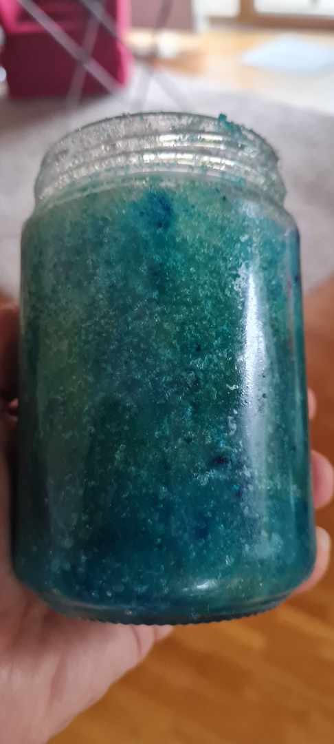 Zuckerin Öl Peeling türkis in Glas